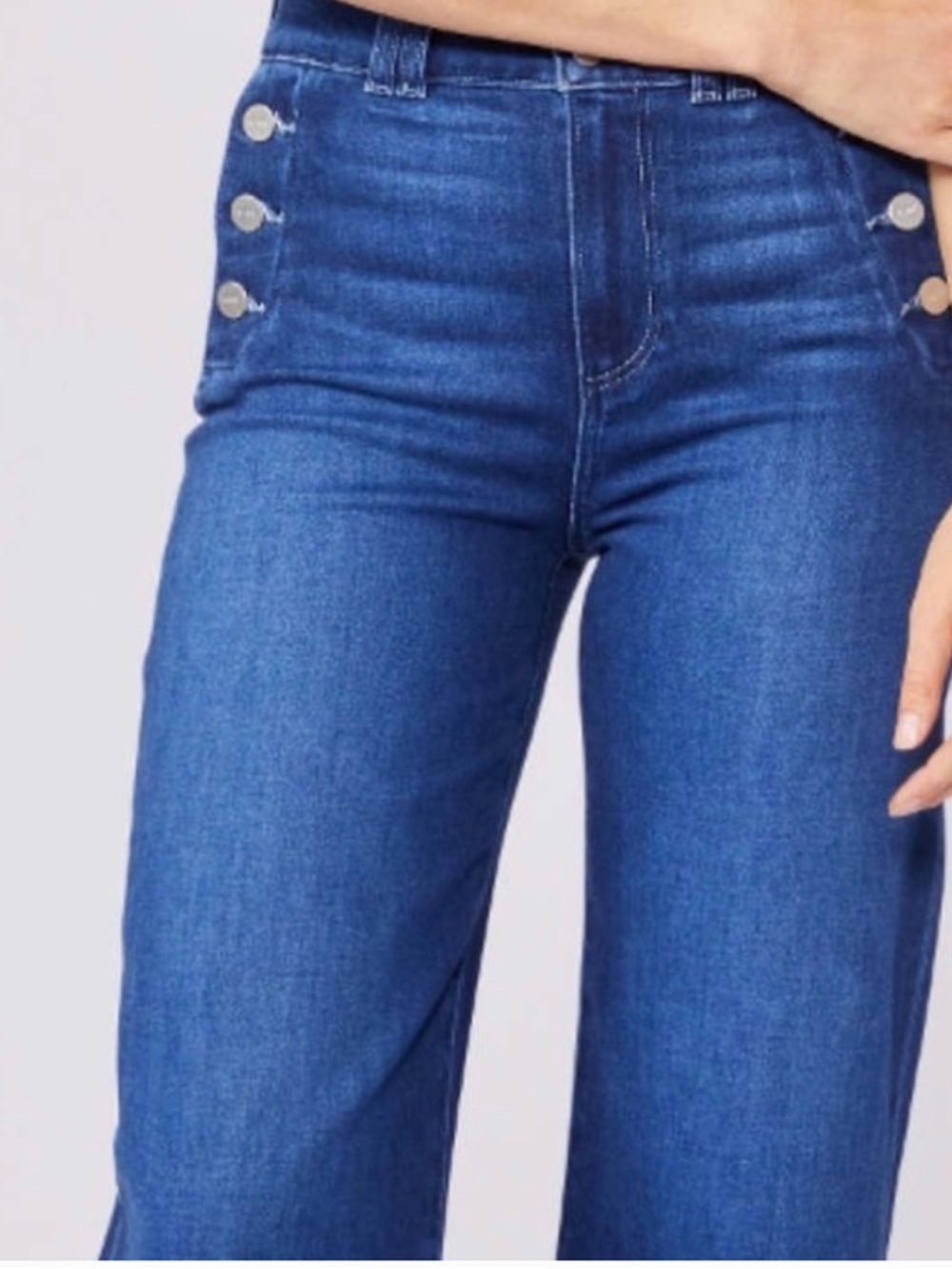 Paige Emmie Ultra Skinny Blue Denim High Waisted Button Fly Jeans